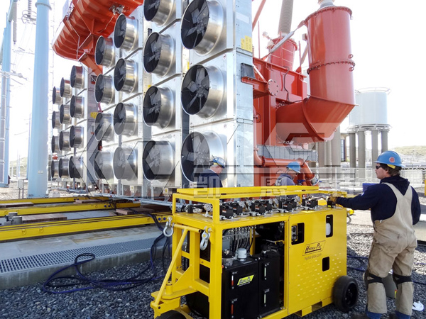 Heavy-Duty Hydraulic Skidding Systems for Synchronous Pushing and Positioning of Large Transformers