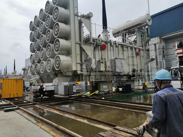 Synchronous Pushing and Positioning of Transformers