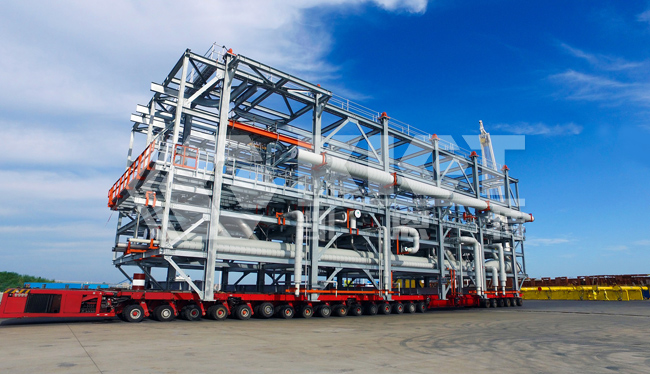 SPMT for Transporting Industrial Modules