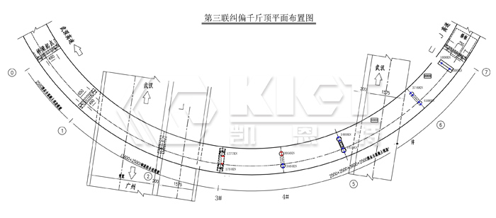 Box girder rectification multi-dimensional jack layout