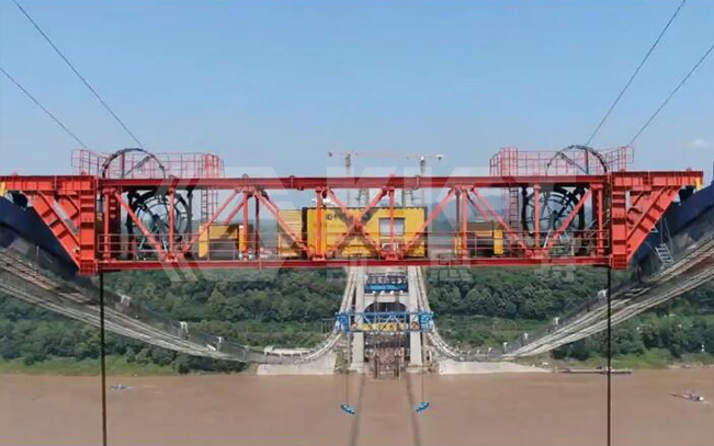 The successful application of steel strand lifting hydraulic jack in the lifting of steel box girder The main span of Baisha Yangtze River Bridge was closed smoothly