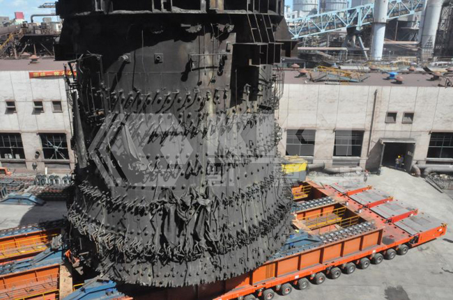 Self-Propelled Modular Transporters for Blast Furnace Relocation