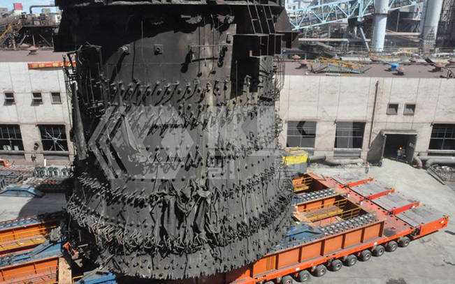 Self-Propelled Modular Transporters for Blast Furnace Relocation