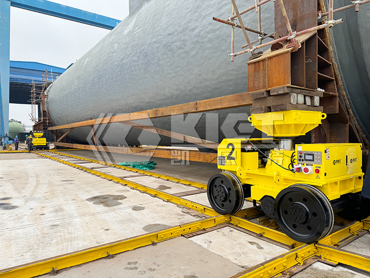 Close-up of a 300-ton Intelligent Heavy-Duty Transport Trolley