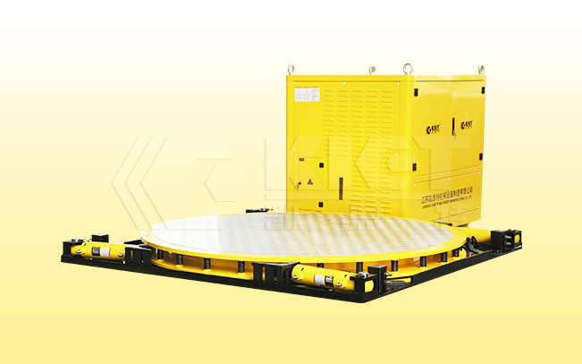 The hydraulic turntable is used to position transformers, marine diesel engines, large generators, and tunnel boring machines during push‑rotation operations.