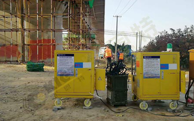 Frequency conversion control synchronous lifting system for highway deviation correction
