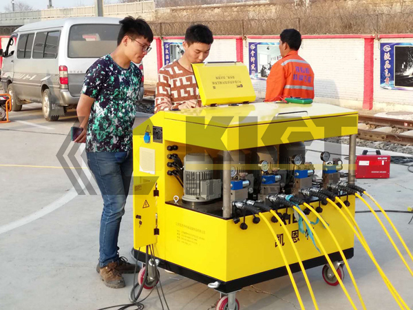 Four-Point Variable Frequency Control Synchronous Lifting Hydraulic System
