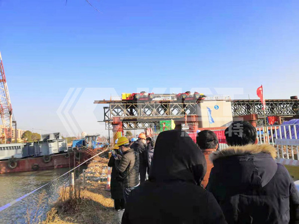 Steel box girder transported nearby