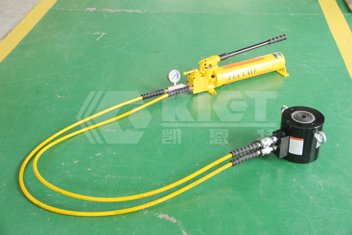 100T double acting large tonnage hydraulic jack with P84 double acting hand pump
