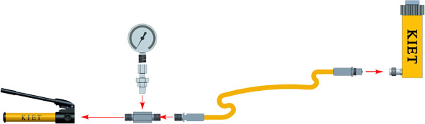 One drive one single acting hydraulic cylinder equipped with hydraulic hand pump