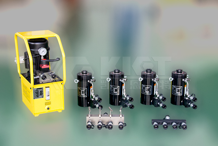 One drive four configuration scheme of KET-HCR high tonnage hydraulic cylinder