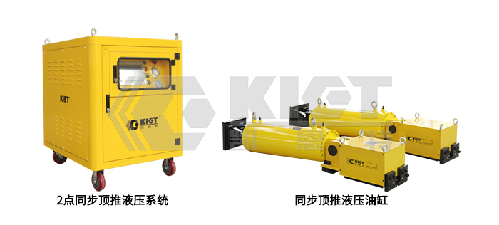 2-point synchronous pushing hydraulic system+clamp rail type synchronous pushing hydraulic cylinder