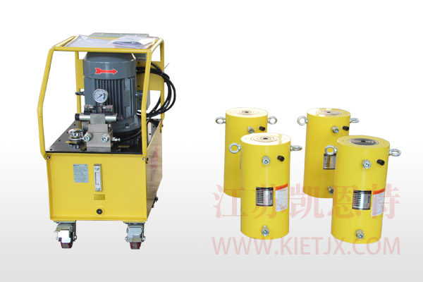 Used in conjunction with 4 units double acting high tonnage hydraulic cylinders (One drive four)【2.2KW、Solenoid valve】