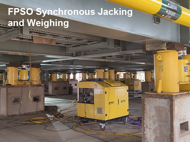 Hydraulic weighing synchronous lifting system